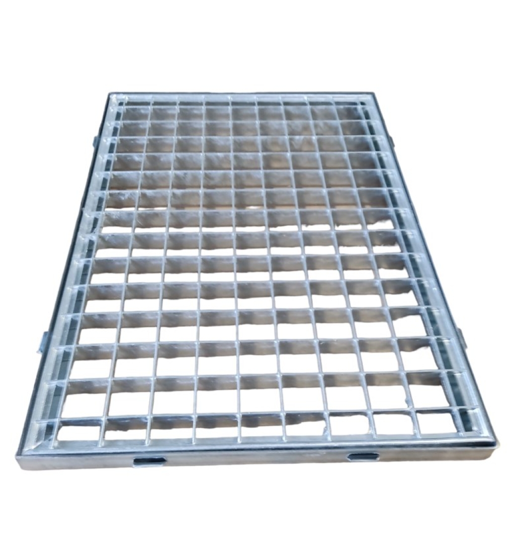 Gitterrost 290x490mm / 300x500mm verzinkt Flacheinfassung Maschenweite 30x30mm Bauhöhe 20mm mit Zarge